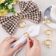 CRASPIRE 20PCS Gold Napkin Rings Elastic Metal Napkin Holder with Pearl Elegant Serviette Buckles Table Decoration for Wedding AJEW-WH0258-555-3