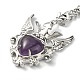Gemstone Heart with Wing Pendant Keychain G-Z033-04P-3