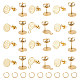 Unicraftale 24 pièces 6 styles placage ionique (ip) 304 accessoires de goujons ronds plats en acier inoxydable STAS-UN0050-65-1