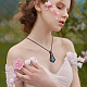 Fibloom 2 ensembles 2 couleurs larme avec fleur verre boucles d'oreilles et collier pendentif SJEW-FI0001-14-6