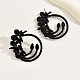 Boucles d'oreilles pendantes en laiton noir avec micro pavé de zircones cubiques ZW5903-4-2