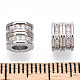 Rhodium Plated 925 Sterling Silver Micro Pave Cubic Zirconia Beads STER-T004-93P-3