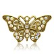 Plaqué or antique alliage strass papillon gros pendentifs RB-J234-28AG-1