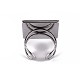 201 Stainless Steel Cuff Pad Ring Settings STAS-S080-041F-P-4