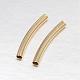 Real Gold Plated Brass Curved Tube Beads KK-L147-193-NR-2