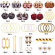 SUNNYCLUE DIY 8 Pairs Leopard Pom Pom Balls Dangle Earring Making Starter Kit Include Alloy Connectors Links & Brass Earring Stud Jewellery Making Accessory Supplies for Women Beginners DIY-SC0008-31G-2