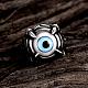 Fashionable 316L Surgical Stainless Steel Ocean Eye Wide Band Rings RJEW-BB09962-12-2