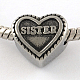 Vintage Heart 316 Stainless Steel European Beads STAS-R082-AA173-1