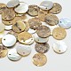 Flat Round Mother of Pearl Charms SHEL-N031-16-1