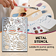 MAYJOYDIY Leaf Sun Metal Stencil Leaves Metal Journal Stencil Stainless Steel Template 5.5×7.5inch for DIY Wood Carving Engraving Painting Scrapbooking Journal Craft DIY-WH0289-075-4