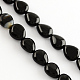 Dyed Natural Black Agate Stone Bead Strands G-R188-09-1