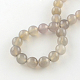 Round Natural Grey Agate Beads Strands G-R326-10mm-01-2