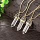 Bullet Natural Crystal Pointed Pendant Necklaces NJEW-BB00024-06-4