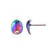 Boucles d'oreilles en acier inoxydable couleur arc-en-ciel 304 STAS-N098-020-4