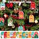 クリスマスのテーマの紙テープ  麻縄で  クリスマスツリーの装飾用  六角  クリスマステーマの模様  模様付き六角形：68x45x0.4mm  6pcs /シート DIY-I069-03C-6