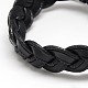 Trendy Unisex Casual Style Braided Waxed Cord and Leather Bracelets BJEW-L297-06-2