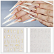 HOBBIESAY 10 Sheets 10 Style Gold Stamping Wave French French Tips Nail Stickers MRMJ-HY0002-33-4