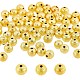 SUNNYCLUE 100Pcs Golden Beads 8mm Tibetan Style Textured Gold Beads Bulk Frosted Brass Metal Bead Round Shiny Ribbon Pattern Beads Loose Spacer Beads for Jewelry Making Beading Kit DIY Craft Supplies KK-SC0003-40-1