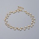 Electroplate Faceted Oval Glass Beaded Necklaces NJEW-JN02625-01-1