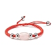 Bracelet cordon de perles de quartz rose naturel pour elle BJEW-JB07045-03-1