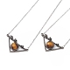 Natural Tiger Eye Triangle with Flower Pendant Necklace NJEW-P274-01AS-01-1
