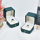 OLYCRAFT 2Pcs Leather Ring Bearer Box Vintage Green Jewelry Ring Boxes Leather Ring Gift Box Premium Gorgeous Vintage Single Slot for Wedding LBOX-WH0002-01-5