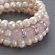 Glass Pearl Beads Wrap Bracelets BJEW-JB02798-02-2