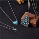 Synthetic Turquoise Necklace Vintage Choker Necklace Lighting Pendant Necklaces Fashion Boho Heart Jewelry Gifts for Women Birthday Christmas JN1097A-3
