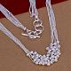 Popular Silver Plated Brass 6-strand Chain Necklaces NJEW-BB12662-2