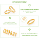 Unicraftale 12 個 6 サイズクリスタルラインストーン溝付き指輪セット  女性のためのステンレス鋼ジュエリー  ゴールドカラー  内径：16~21.2mm  2pcs /サイズ RJEW-UN0002-72G-5