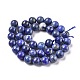 Lapis lazuli naturales hebras de perlas redondas G-E262-01-10mm-9