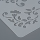 プラスチック再利用可能な描画絵画ステンシル テンプレート  DIY スクラップブック 壁 布 床 家具用  長方形  ホワイト  262x174x0.4mm DIY-F018-B06-3