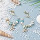 Aretes colgantes con perlas de astillas de amazonita natural EJEW-TA00035-01-3