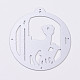 炭素鋼カッティングダイステンシル  DIYスクラップブッキング/フォトアルバム用  装飾的なエンボス印刷紙のカード  鹿とフラットラウンド  マットプラチナカラー  64x60x0.9mm DIY-E017-30-2