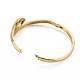 女性のためのヘビの腕輪  真鍮マイクロパヴェキュービックジルコニア腕輪  ニッケルフリー  16KGP本金メッキ  内径：2-1/4インチ（5.6cm） BJEW-Q700-004-NF-3