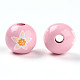Perles de bois imprimées sur le thème de Pâques&nbsp;WOOD-T032-22U-2