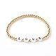 Bracelets de perles extensibles en laiton rond BJEW-JB06231-04-1