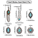 SUNNYCLUE 1 Box 12Pcs 6 Styles Synthetic Turquoise Charms Alloy Feather Teardrop Flower Tibetan Style Vintage Antique Silver Pendants for Jewelry Making Charms Bracelets Necklaces Supplies PALLOY-SC0003-64AS-2