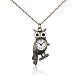 Alloy Owl Pendant Necklace Quartz Pocket Watch WACH-N006-08-1