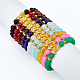 Fibloom 11 pièces 11 couleurs verre rond et alliage pixiu perlé bracelets extensibles ensemble pour les femmes BJEW-FI0001-14-1