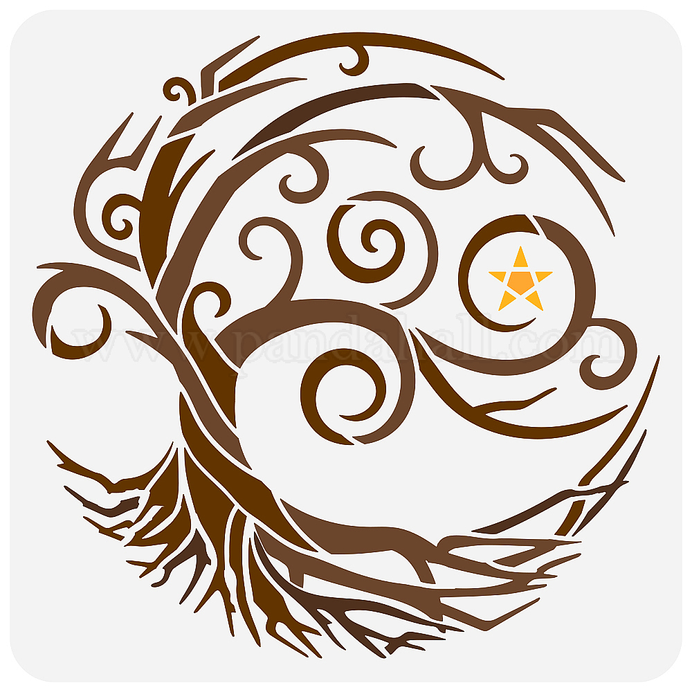 Wholesale FINGERINSPIRE Tree of Life Stencil 11.8x11.8 inch Starry ...