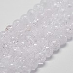Chapelets de perles en quartz naturel craquelé, ronde, 10mm, Trou: 1mm, environ 40 / pcs brins, 14.9 pouce ~ 15.1 pouces