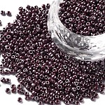 Glass Seed Beads, Opaque Colors Lustered, Round, Indian Red, 2mm, Hole: 1mm, about 30000pcs/pound