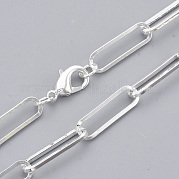 Колье из латуни с плоской овальной скрепкой MAK-S072-07A-S