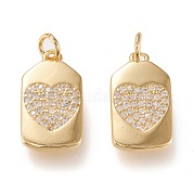 Латунные микропаве прозрачные подвески с фианитом ZIRC-K086-07G