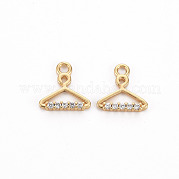 Brass Micro Pave Clear Cubic Zirconia Charms KK-S356-459-NF