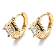 Серьги-кольца из латуни с прозрачными циркониями EJEW-B035-28KCG