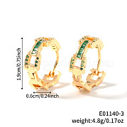 Модные серьги-кольца из латуни с кубическим цирконием DR3389-2