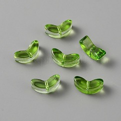 Perline murano fatto a mano, tulipano, verde, 6.5x14x5mm, Foro: 1 mm