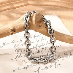 Bracelets à maillons ovales en acier inoxydable 304 pour femmes et hommes&nbsp;BJEW-F488-62P